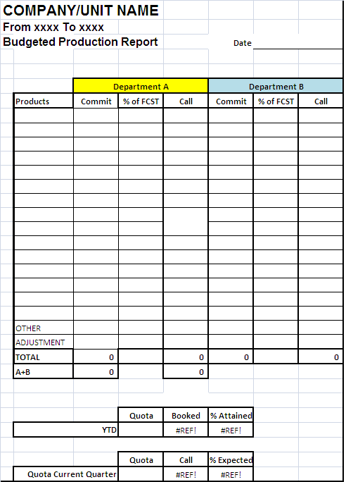 Daily Production Report Template