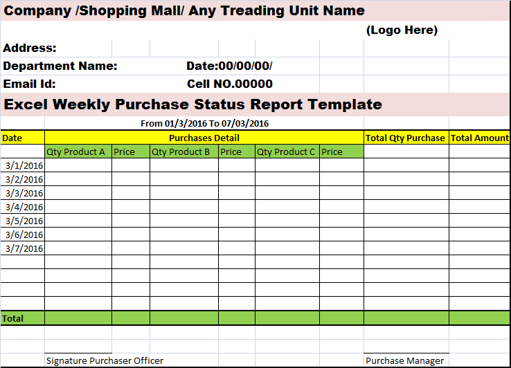 Monthly Status Report Template Excel from www.freereporttemplate.com