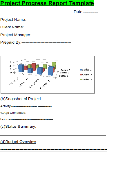 Project Progress Template from www.freereporttemplate.com