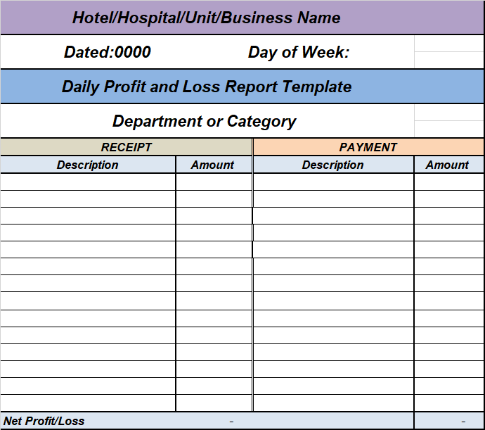 profit and loss template excel