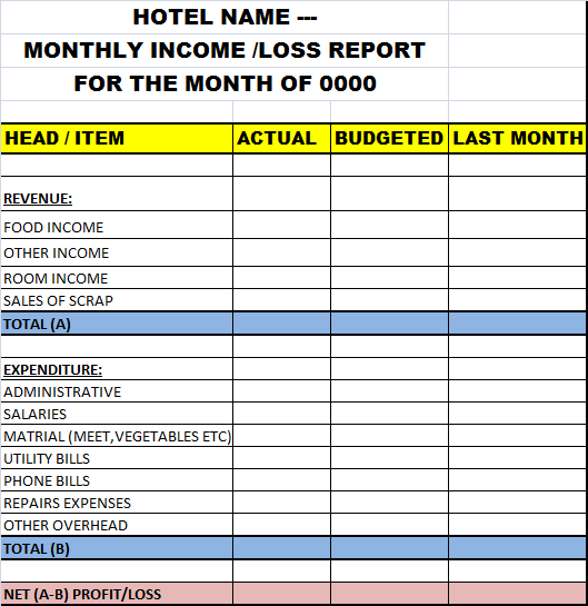 Monthly Income Template from www.freereporttemplate.com