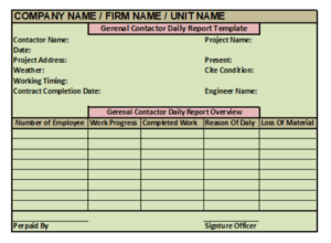 How To Make Contractor Report