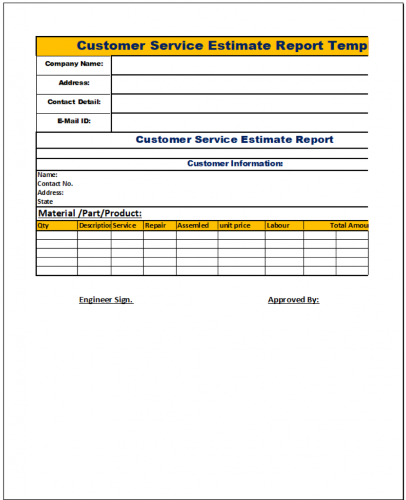 Top 21 Customer Service Report Template – Free Report Templates Regarding Sales Visit Report Template Downloads