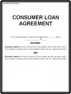 Consumer Loan Agreement Report Template - Free Report Templates