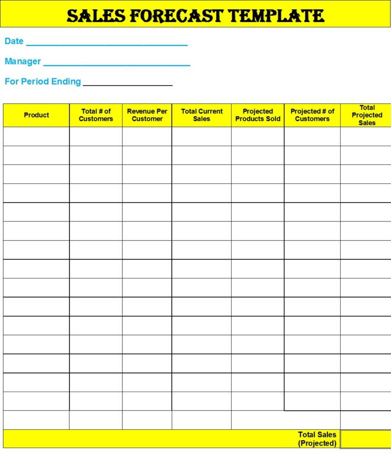 Sales Forecast Report Template - Free Report Templates