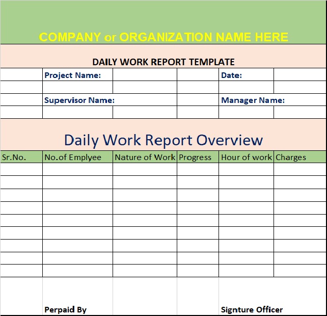 weekly task report template excel