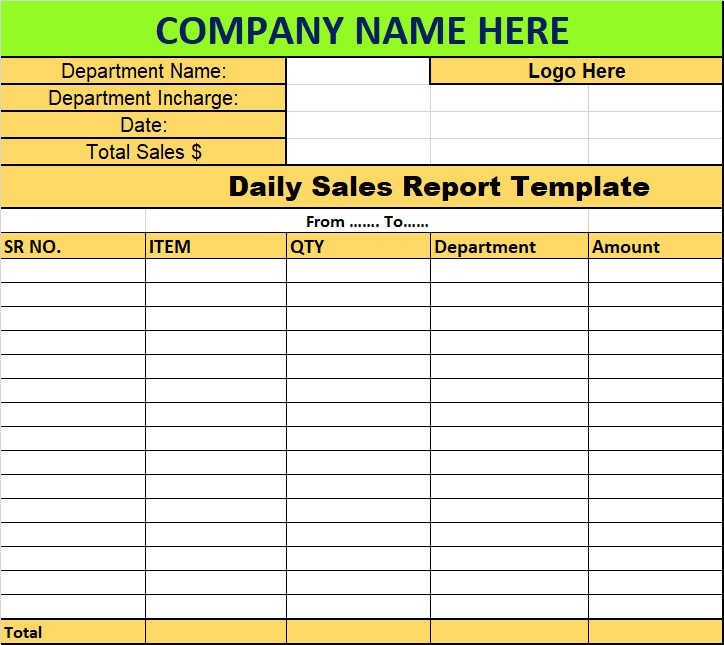 Top 6 Sales Report Template Free Report Templates