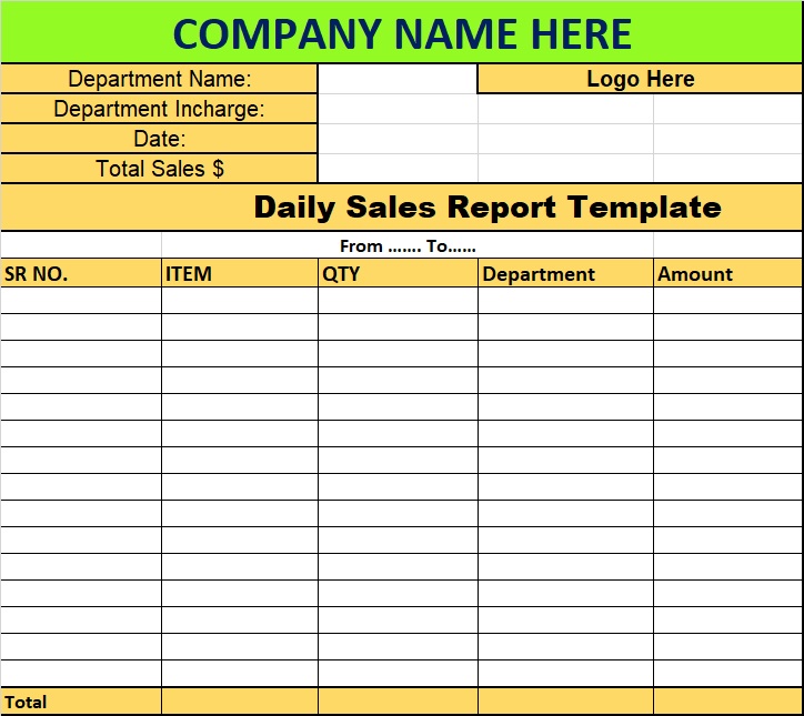 Free report template