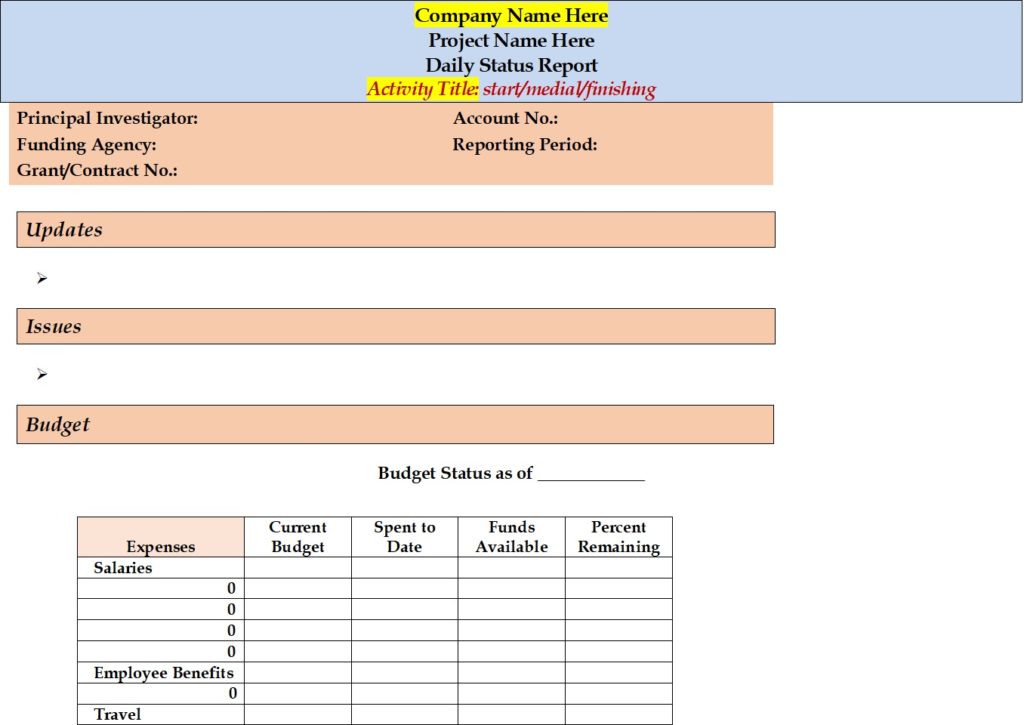 excel word report template