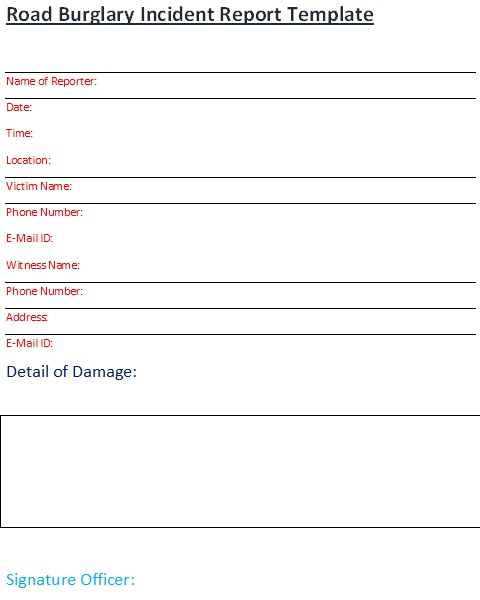 Incident Report Template