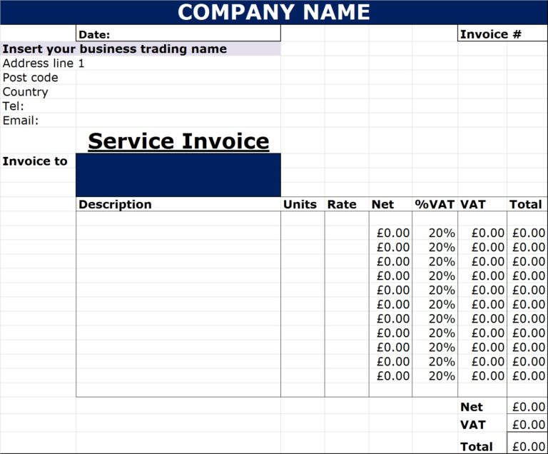 SERVICE INVOICE TEMPLATE