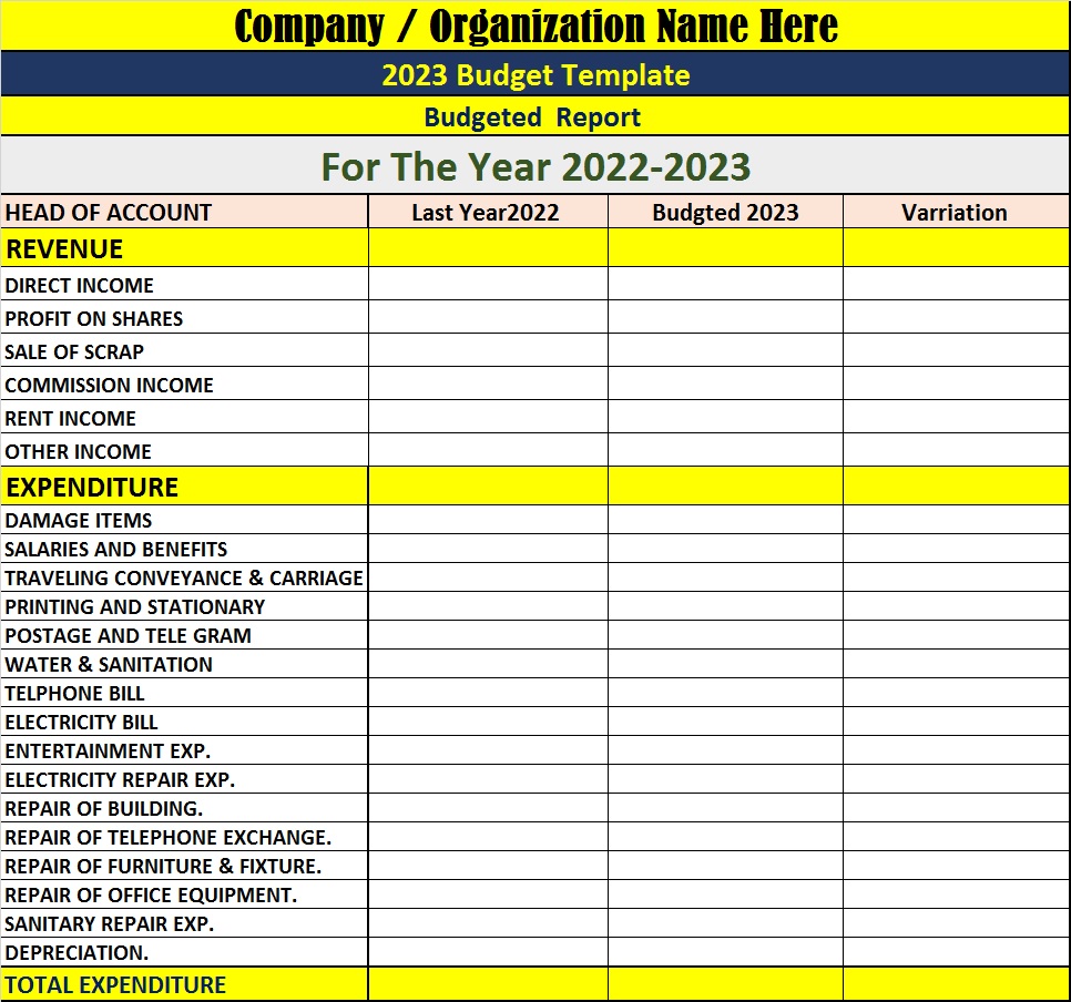 StartUp Budget Templates Free Report Templates