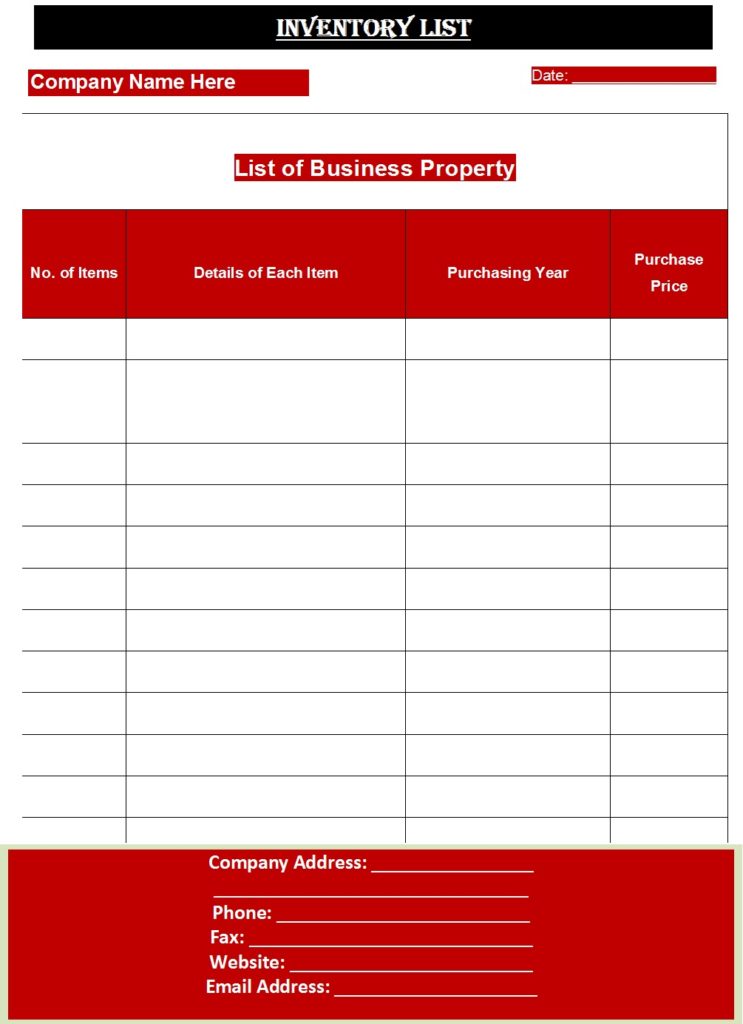 10 best free inventory list templates to organize your... Top 5 Inventory List Templates - Free Report Templates