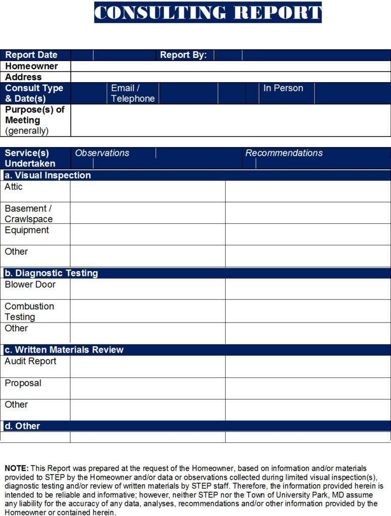Consulting Report Templates Free Report Templates
