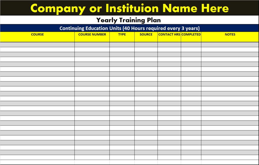 How To Write A Training Plan Template Infoupdate