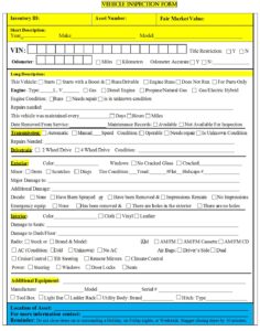 Pcv60 Inspection Form Vehicle Inspection Form Template - Free Report Templates
