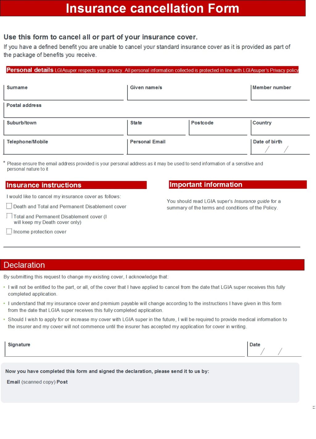 Auto Insurance Cancellation Form Templates Free Report Templates