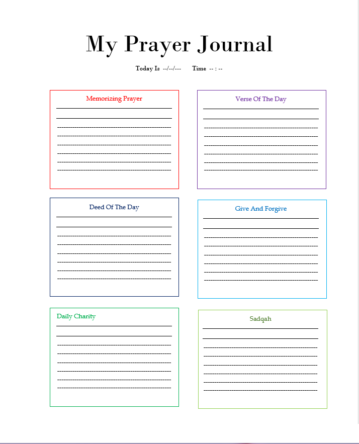 Prayer Journal Templates - Free Report Templates