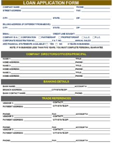 Loan Application Form Templates - Free Report Templates