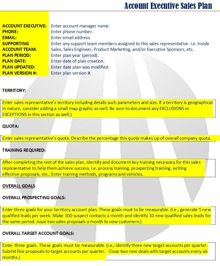 Best 6 Account Plan Templates - Free Report Templates