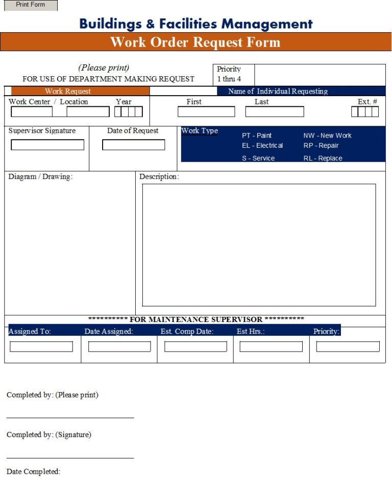 Best 10 Work Order Templates - Free Report Templates