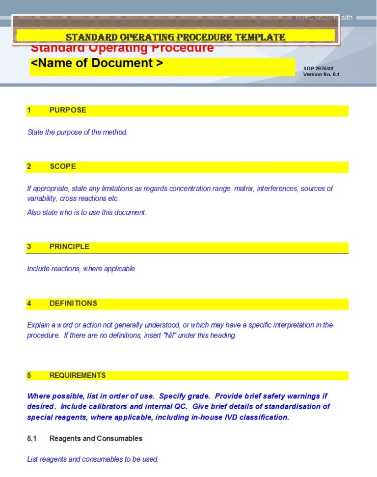 Modern Sop Examples Best 10 Standard Operating Procedure Templates (SOP) - Free Report ...