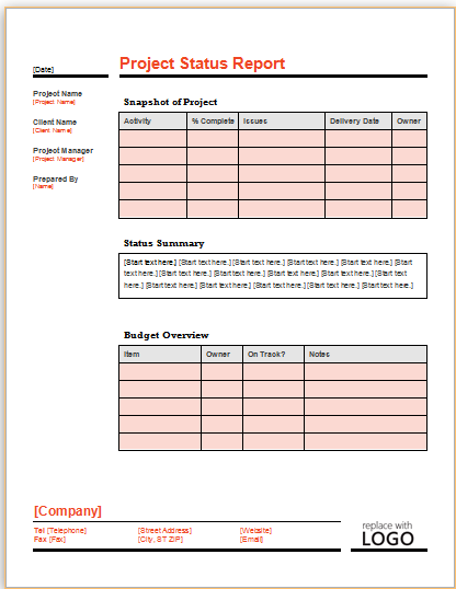 Status Report Template 2
