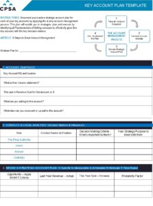 Strategic Key Account Plan Template - Free Report Templates