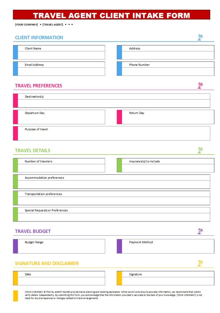 Download editable Client Intake Form Template