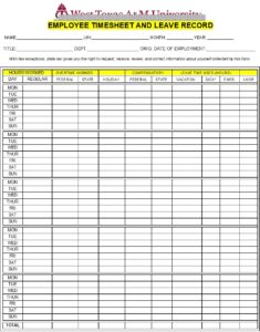 Annual Leave Record Report Template - Free Report Templates