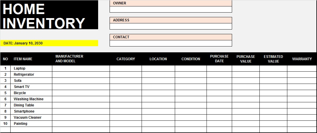 Simple Inventory Format Inventory Format Template (Excel Word) - Editable & Free Download ...